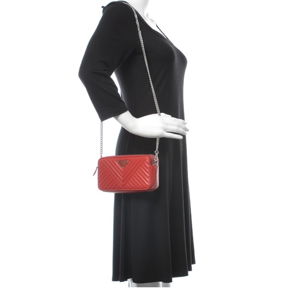 Prada Red Chevron Leather Chain Bag - Picture 13 of 13